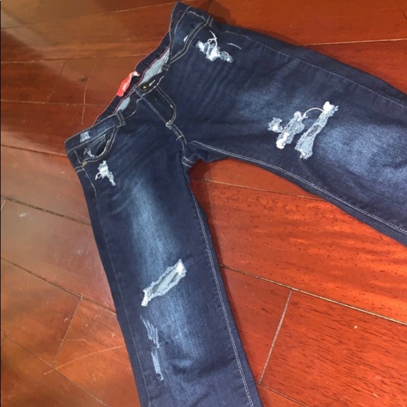 Navy Blue Ripped Jeans - Picture 2 of 7